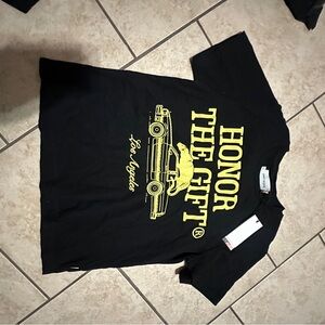Black Tee with Yellow Car Graphic